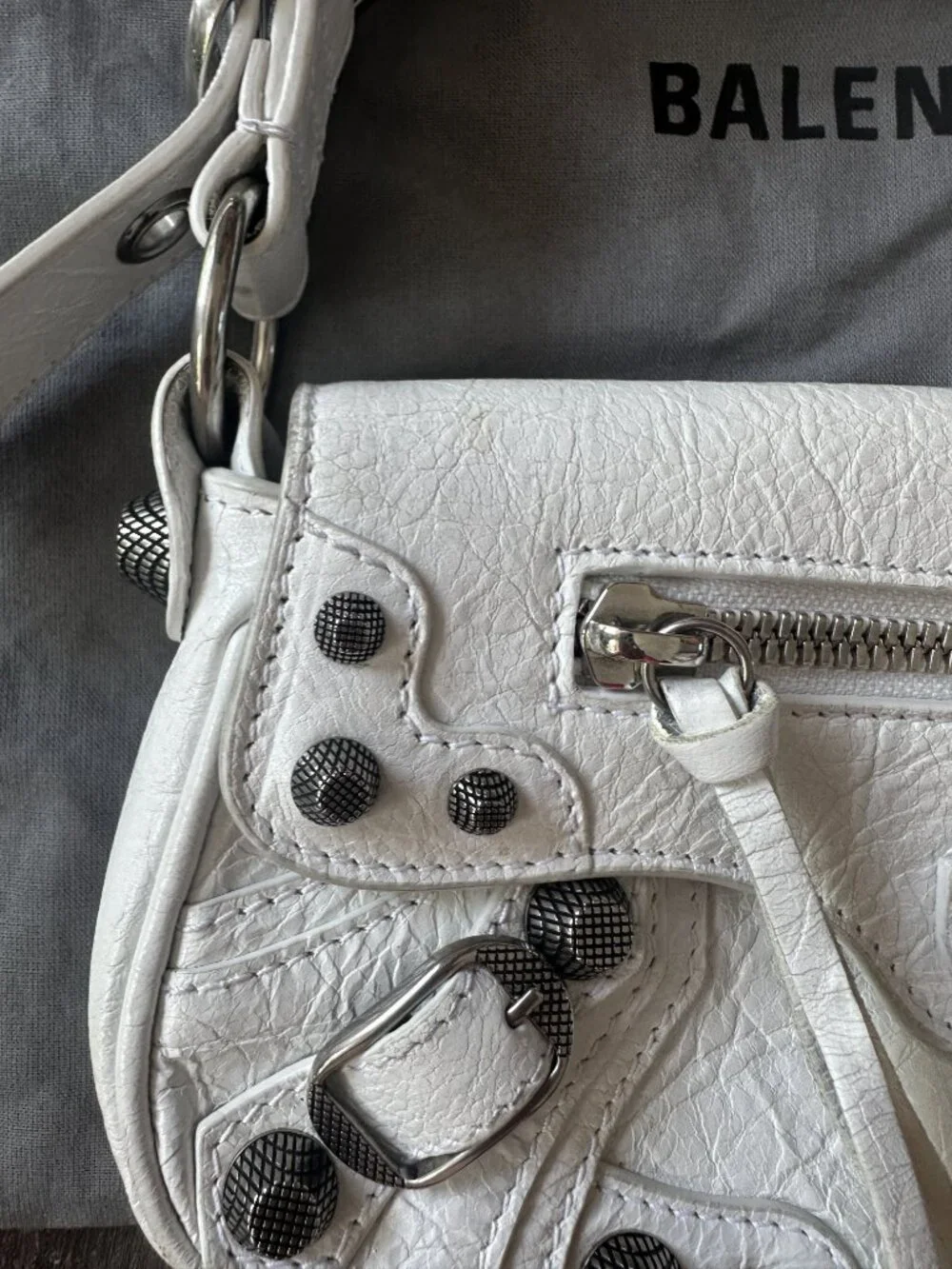 Balenciaga Le Cagole Small Sling Bag Authentic White